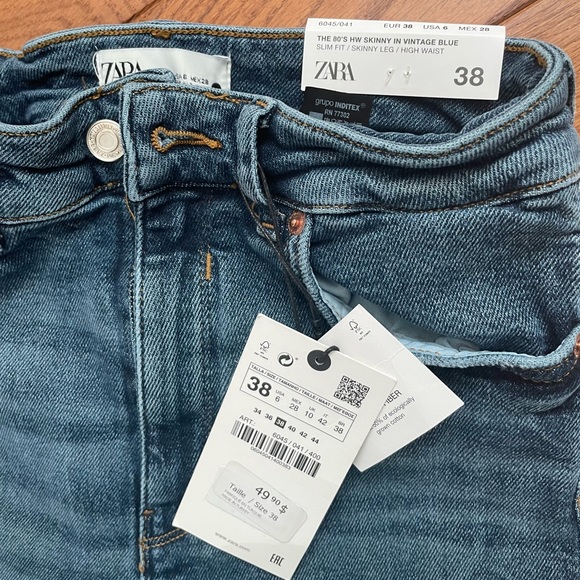 Zara 80s skinny jeans in vintage blue - Picture 2 of 5